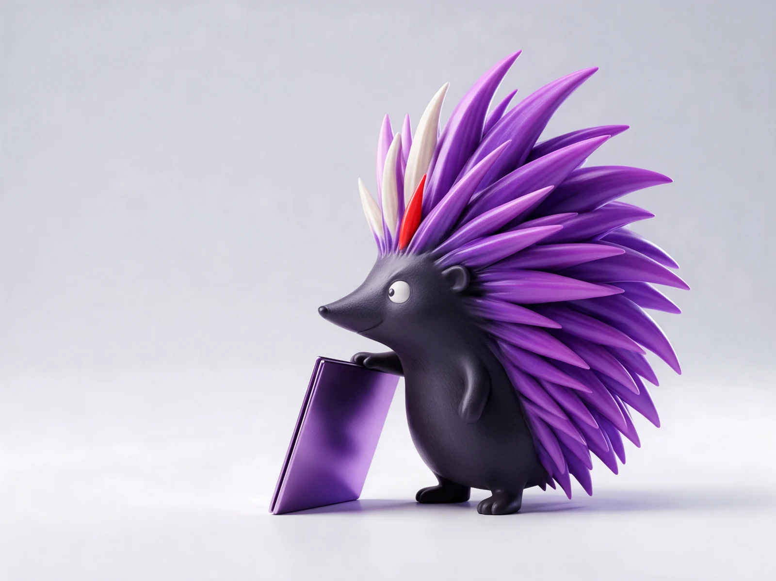 EZDash’s purple-quilled hedgehog analyst leaning on a report folio